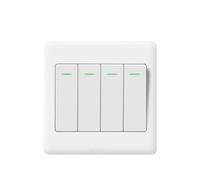 Electrical Light Switch,Wall Switch 2pcs Wall Switches 1/2/3/4 Gang 1Way Button Light Switch Panel On/Off Push Buttons with Lamp Home Accessories(4-Gang)