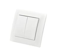 Electrical Light Switch,Wall Switch 3pcs Classic Flame Retardant Plastic Panel 2 Gang 1 Way Wall Light Switchs On/Off Rocker 16A AC 250V 86mm*86mm(2 Gang 1 Way Switch)