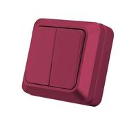 Electrical Light Switch,Wall Switch 3pcs Standard Plastic Rocker Switch Wall Surface 2 Gang 1 Way Button Light On/Off Classic(Neutral White)