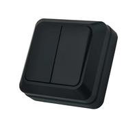 Electrical Light Switch,Wall Switch 4pcs On/Off 1 Gang Way Wall Surface Rocker Switch Flame Retardant Button Light Spray Plastic Classic(2 Gang 1 Way Switch)