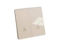Electrical Light Switch,Wall Switch Ultra-Thin Glass Light Switch 1/2/3/4 Gang 1/2Way Wall Power Button On Off Panel Rocker Electrical 220V(2Gang,1Way)