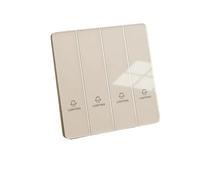 Electrical Light Switch,Wall Switch Ultra-Thin Glass Light Switch 1/2/3/4 Gang 1/2Way Wall Power Button On Off Panel Rocker Electrical 220V(4Gang,1Way)