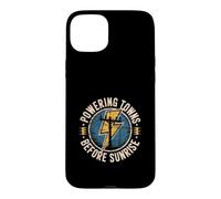 Electrical Lineman Powering Towns Before Sunrise Case for iPhone 15 Plus