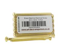 Electrical Machine Screws M3.5mm x 50mm for Switches or Sockets in Brass Finish 10 pack