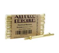 Electrical Machine Screws M3.5mm x 75mm for Switches or Sockets in Brass Finish 10 Pack