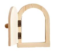Electrical Outlet Cover Plate - Decorative Wood Socket Panel Frame, No Drilling Required, Fairy Door Style with Button Design and Rim | Solid Wood Protective Plate for Home Kitchen Living Room Nursery