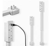 Electrical Outlet Extender Stick with USB-A, Type-C, and 3 AC outlets. Extends 47-67cm. Rotates 180° to access hard-to-reach outlets. Use behind Nightstands, sofas, desks, and more.