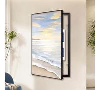 Electrical Panel Cover Breaker Box Cover Decorative, Hide Electrical Panel Decoration Wall Mounted, Adapts to Different Interior Decoration Styles(Black 3,50 * 70cm/20 * 28in)