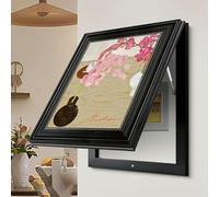 Electrical Panel Cover,Breaker Box Decorative Cover, Modern Decorative Electrical Panel Cover Decor for Dining Room/Study/Sitting-Room, Fuse Box Cover Cabinet(A-flip Upper,35x45cm/13.8x17.7