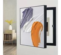 Electrical Panel Cover Decorative Fuse Box Cabinet Flip Meter Wall Mounted(C,60 * 70cm/23.6 * 27.6in)