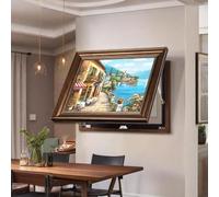 Electrical Panel Cover, Decorative Fuse Box Cover Cabinet, Flip - Up Meter Switch Box, Various Styles Available, for Living Room Home Office(Brown4,55 * 45cm/21.7 * 17.7in)