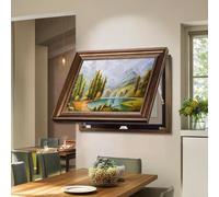 Electrical Panel Cover, Decorative Fuse Box Cover Cabinet, Flip - Up Meter Switch Box, Various Styles Available, for Living Room Home Office(Brown2,55 * 45cm/21.7 * 17.7in)