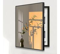Electrical Panel Cover Decorative, Painting Hidden Circuit Breaker Panel Fuse Box Cover Cabinet, Meter Box Decorative, Crystal Porcelain Painting with Ps Frame(C,60X80CM/23.6x31.5in)