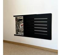 Electrical Panel Cover Extra Thin Switch Distribution Box Decorative, Breaker Panel Cover with Adhesive Strip, Sliding Hide Router Panel, Indoor Distribution Box(Black D,W35xH25cm(13 3/4x9 7/8"))