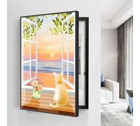 Electrical Panel Cover for Circuit Breakers - Stylish Home Décor for Discreet Electronics Management in Living Room