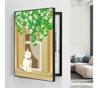 Electrical Panel Cover for Circuit Breakers - Stylish Home Décor for Discreet Electronics Management in Living Room