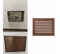 Electrical Panel Cover Hide Electrical Panel Japanese Style, Farmhouse/Home Circuit Breaker Panel Covers, Router/Meter Box/Alarm Cover to Protect Device(Brown,W45xH35cm(17.7x13.8))