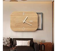 Electrical Panel Cover with Analog Clock - Decorative Wall Art, Sliding Design to Conceal Fuse Box, Functional Home Decor