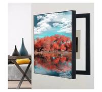 Electrical Panel Fuse Switch Flip Left Meter Box Decorative Painting Circuit Breaker Protector Hotel Bedroom(A,45x55cm)