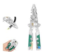 Electrical Pliers, Foldable Alloy Steel Multitool with Insulated-Grip, Wire Stripper, Electrical Twister Tool with Electricity Measurement, Automatic Cable Stripping for Cutting Pulling Wire (1 PC)