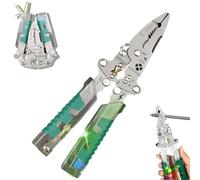 Electrical Pliers,Foldable Ｗire Stripper, Wire Strippers with Voltage Detector,Multifunctional Wire Stripping Pliers for Cutting and Pulling Wires Cable for Household Maintenance (Sharp Nosed Style)