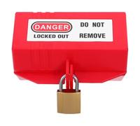 Electrical Plug Lockout Device with Safety Lock for Power Cords | Plastic and Iron Build, Red Finish, Key Locking Cover, Seniors, Property Management
