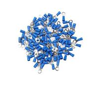 Electrical Ring Terminals, 10-100pcs M4-M6 Blue Ring Insulated Crimp Terminal RV2-4/5/6 for Auto Motorcycle Marine(Blue Rv2-5,30PCS)