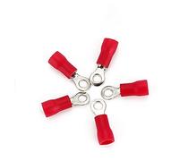 Electrical Ring Terminals, 50 Pcs Red Insulated Ring Wire Connectors, RV1.25 Multiple Sizes, AWG(RV1.25-8)