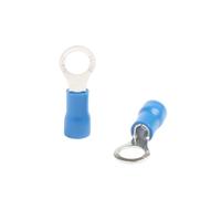 Electrical Ring Terminals, Insulated Ring Terminals Blue 100Pcs Set RV2 16-14 AWG M3-M8 Brass Plastic Auto Marine(Blue Rv2-5)