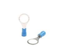 Electrical Ring Terminals, Insulated Ring Terminals Blue 100Pcs Set RV2 16-14 AWG M3-M8 Brass Plastic Auto Marine(Blue Rv2-10)