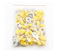 Electrical Ring Terminals, RV2-6 Multicolor Insulated Ring Terminal Electrical Crimp Cable Wire Connector 50/100 pcs(Yellow,100PCS)