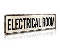 Electrical Room Door/Wall Sign, Sign for Door, Ensures Public Do Not Enter Restricted Areas - Private Access/Authorized Personnel Only, 4" by 16" Tin Sign