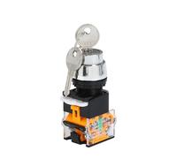 Electrical Rotary Switch Knob 22mm 2/3 Position Selector Power Key Switch Self-Locking 1NO 1NC LA38-11Y2 LA38-11Y3(2 Positions,Locking)