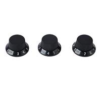 Electrical Sockets, Compact Sizes Light Spare Parts Plastic Tones Crust Tones Easy Installation for the Musical Instrument (Black Knob White Lettering)