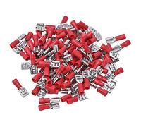 Electrical Spade Connectors, FDD2-250 Female Spade Connector 100PCS Copper Insulated Terminal for Wire Connection, Suitable for 1.5-2.5mm, Disconnect
