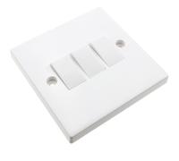 Electrical UK Domestic Household Light 2 Way Triple Light Switch White