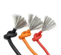 Electrical wire, 1 Meter 5 Meters Ultra Soft High Temperature Silicone Copper Wire 30AWG to 10 AWG Flexible Heat-resistant Cable Connector(Orange,1 meter 24AWG)