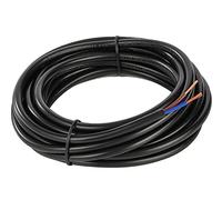Electrical Wire 2 Core Round Black Flex Flexible Cable 2 x 0.75 mm² Power Cable Twin and Earth Cable - 1.5 metre Cut Length