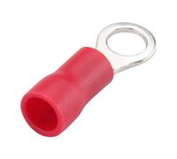 Electrical Wire Connector O-type Cold Press Terminal RV1.25/2/3.5-4/6, Ring Wiring Terminals, Brass Crimp Cable Wire Connector 100pcs(Red,3.5 * 6)