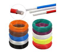 Electrical Wire, Electric Wire 10m Electronic Wire Silver Plated FEP Insulated High Purity 0.05 0.08 0.12 0.2 0.35 0.5 1 2 4 6 10mm HiFi Signal Copper Cable(Red,0.75MM2_10 METER)