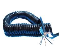 Electrical Wire,Retractable power cord, 10 Cores Double Shielded Network Spiral Cable 20AWG Stretch 1 Meter To 15 Meters(Stretch 10 meter)