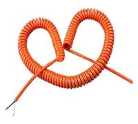 Electrical Wire Spring Telescopic Spiral Cable 1PC Orange 2-Cores 20AWG Stretch 1/2/3/4/5 Meters Stretchable Shrinkable(Stretch 2Meters)