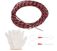 Electrical Wire Threader, Fish Tape, Flat Head Electrician Threading Device, Manual Cable Guide Puller, with Gloves & Cable Ties, for Telecommunications, Electrical Wall/Floor (15M)