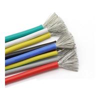 Electrical Wire， Trunking Solid 2 Meters UL3135 Flexible Silicone High Temperature Resistant Wire Soft Copper Electronic 30AWG to 12AWG Connector Loom (Color : Red, Size 24AWG)(Red,28AWG)