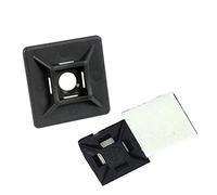 Electrical4all 20mm SELF Adhesive Cable TIE Wire Base MOUNTS Stick Black Yellow (50)