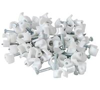 Electrical4all Round Cable Clip, 4mm - White, Pack of 100