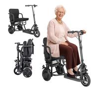 Electrically Powered Wheelchair, 3-Wheeled Mobility Scooter, Foldable Electric Mobility Scooter, Easy-to-Use Control Panel, 120Kg Load Capacity, Compact and Portable for Travel 12A
