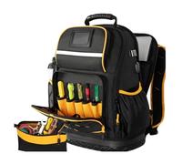 Electrician Backpack - Storage Pouch with Hard Bottom | Heavy Duty Tool Bag - for Electrical Work Construction Site Repair Job Maintenance Task Outdoor Camping