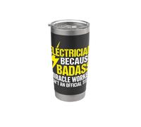 Electrician Badass Miracle Worker Grunge Typography Design Stainless Steel Insulated Tumbler