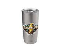 Electrician Badge Bolt Lightning Electrical Wiring Sparks Stainless Steel Insulated Tumbler